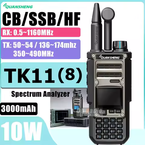 Quansheng TK11(8) 10W Walkie Talkie AM FM SSB Dual Receiver 3000mAh Magic Voice Spectrum Analyzer Fr