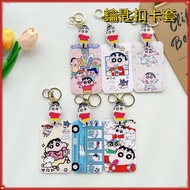 [YEEN] Crayon Shin-Chan Multi-Function Card Holder Retractable Card Holder Bag Charm Anti-Lost Student Meal Card Protective Case Access Control Card Bus MRT Card Holder ABS ID Holder Keychain Easy Pull Buckle Card Holder ID Holder