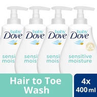 Baby Dove Hair to Toe Baby Bath Sensitive Moisturizing Baby Soap 400ml Bundle x4