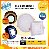 {2 YEAR WARRANTY}LED Downlight 12w+4w / 6w+3w 4inch 6inch LED Colour Downlight LED recess downlight 