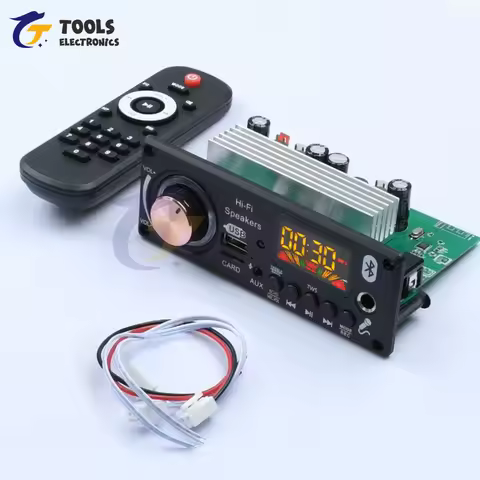 Bluetooth MP3 Decoding Board TPA3116D2 2*100W Amplifier DIY Music Player FM Radio Module RGB TF AUX 
