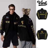 Vint Porsche F1 Jacket Couple Embroidery Vintage Ferrari Riding Jacket Bomber Jacket Loose Unisex