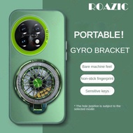 Luxury Metallic Aurora Color Phone Case For Oneplus 11 5G With Rotatable Gyro Stand Matte Hard Shock