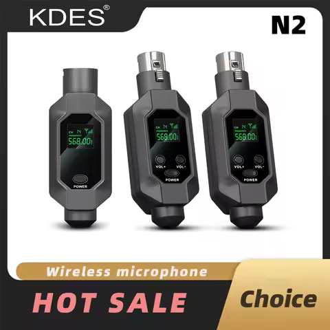 KDES N2 Wireless Microphone Converter XLR Transmitter and Receiver Microphone Wireless System for Dy
