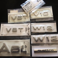 Suitable for FAW Automobile Audi W12 Car Logo V6T V8T V10 A8L A6L A4L Word Logo Logo Tail Logo Side 
