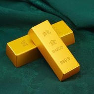 【現貨熱銷】仿真金條金磚中國黃金樣品沙金合金鍍金實心金條影視道具展示金塊