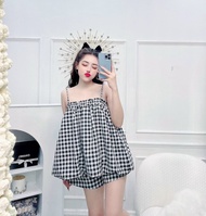 [Voucher 50k Freeship Max 0 đồng toàn quốc]Sét Bộ Bí 2 Dây Hình Thật Sét bộ Bí Caro Sét bộ caro mặc 