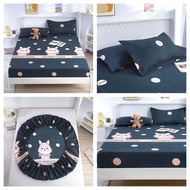 The merchandise is ready Marble Style Fitted Bedsheet Anti-slip Super King Queen Size Bed Sheets Mattress Cover