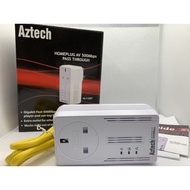 Aztech HL115EP HomePlug AV 500Mbps with AC Pass-Through Powerline Networking
