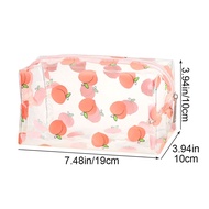 ☸DAPHNE Gift Avocado Flower Peach Waterproof Clear Transparent Makeup Bags for Women Girls Pouch Sto