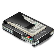 NewBring Money Clip Aluminium Minimalist Wallet Ridge Inspired RFID Protection (Black/Gun Metal/Silv