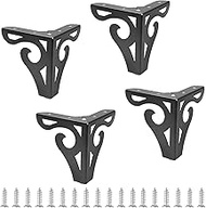Bivethoi 5 Inch / 12.5cm Hollow Out Furniture Legs Set of 4, Black Metal Sofa Legs Modern Dresser Fe