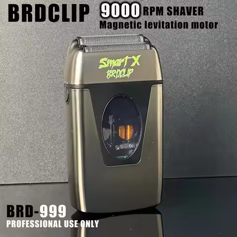 9000RPM BRDCLIP BRD999 Magnetic Motor Professional Electric Men's Beard Trimmer Double Foil Shaver U