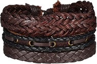 Leather Bracelet Men's Bangle Women's Bracelet Sufer Chain Friendship Bracelets for 4, Yoga Leather 