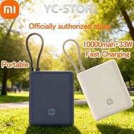 New Xiaomi Power Bank 3C Certified 10000mAh 33W (Built-in Cable) Pocket size Fast Charging Powerbank