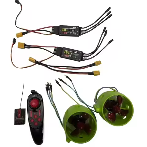 RC Jet Engine Kit Underwater Jet Boat 4-Blade CW CCW Thruster Engine/Brushless 40A ESC/Servo Tester/