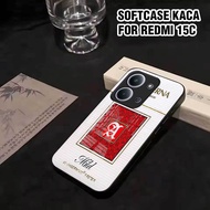 Xiaomi Redmi 15C Glass Softcase - Latest REDMI 15C HP Case [TK30] RED Casing - Cool Aesthetic Motif 