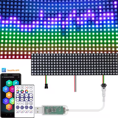 WS2812B Led Strip Digital Matrix Panel WS2812 Individually Addressable module Light USB 28keys SPI M