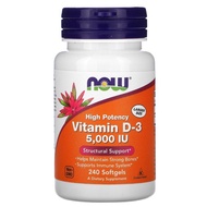 Now Foods, Vitamin D-3, 125 mcg (5,000 IU), 240 Softgels