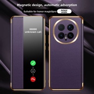 Casing For Honor Magic 8 Pro Case Luxury Window magnetic Su Pi leather case Shockproof Flip Full Pho