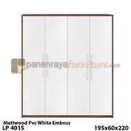 Lemari Pakaian 4 Pintu Expo LP 4015 (Mattwood - PVC White)