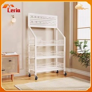 Pegboard Bookshelf Mobile Standing Home Living Room Multi Layer Snack Rack Kids Toy Book Organizer
