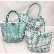 Bakul tikar carrying bag / Bag anyaman tikar plastic kraftangan / Handcrafted market bag shopping serbaguna / Bag penan