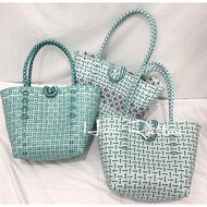 Bakul tikar carrying bag / Bag anyaman tikar plastic kraftangan / Handcrafted market bag shopping se