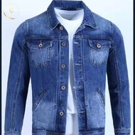 Jaket Denim Pria bahan Jeans Jacket Motor Cowok Bikers Anti Angin Tebal