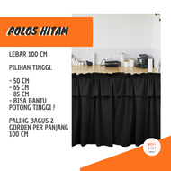 Gorden Kolong Dapur Polos Hitam / Hordeng Kolong Dapur Minimalis Modern Abu