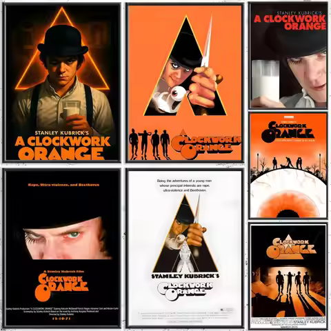 classic movie A Clockwork Orange Poster HD Waterproof Self-Adhesive Wall Art – Multi-Scene Use, Top 