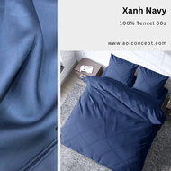 Bộ Chăn Ga Gối 5 Món Lụa Tencel Size 2mx2m và 2m2x2m Trơn Nhiều Màu AOICONCEPT cao cấp Hàn Quốc Mềm