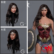 GACTOYS 037 1/6 Wonder Girl Head Sculpt Gal Gadot Planted Hair Head Carving Fit 12'' Femal