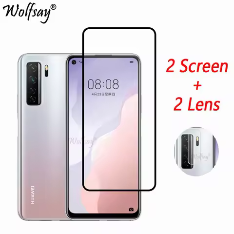 Full Cover Tempered Glass For Huawei P40 Lite 5G Screen Protector Huawei P40 Lite 5G Camera Glass Fo