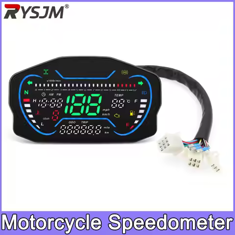 Motorcycle Dashboard Speedometer Universal GPS Speed Meter RPM Meter Green LED Digital Odometer Elec