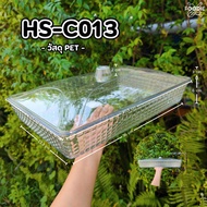 HS C013 Food Tray Dessert Cake Display With Lid Square + 40.5x 27.5cm