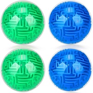 Sumind 4 Pcs 3D Puzzle Maze Ball Magic Brain Teasers Games Memory Sequential Maze Cube Ball Sphere E