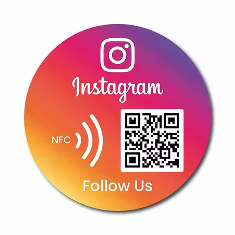 Custom QR Code Sign NFC Tap Follow US on Instagram Plaque Acrylic Social Media Sign Google Review Fa