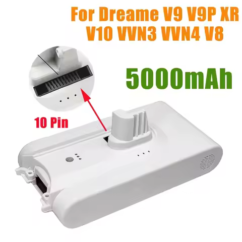 Original 5000mAh Battery for Dreame V9 V9P XR V10 VVN3 VVN4 V8 Replacement Battery Handheld Cordless
