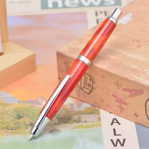 Jinhao 10 Press Retractable Fountain Pen EF/F/M Nib Volcanic Red Writing Gift Pen