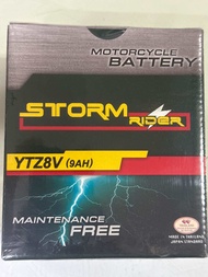 แบตเตอรี่ มอเตอร์ไซค์ Storm ✔️รุ่น YTZ8V Xmax350 R3 Vespa Klx250 230 140 12V 9 แอมป์ //// ขนาด : ยาว