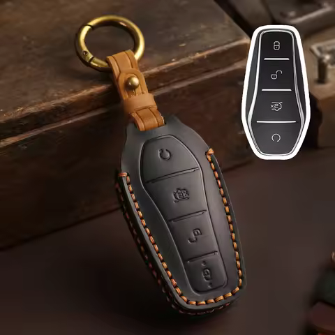 Leather Car Smart Key Case Cover for BYD Atto 3 Atto3 DM Tang Song Dm-i Max Pro QIn Pro Yuan Ev Dolp