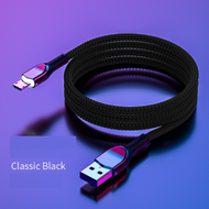 #N/A - 5A超級快充 編織鋅合金LED前置燈數據線充電線（安卓介面Android【經典黑】）#Q901005839