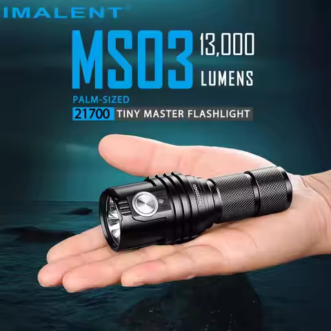 Original IMALENT MS03 USB-C Rechargeable Compact Portable 13000Lumens Super Bright Pocket Flashlight