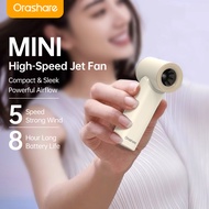Orashare HF11 Handheld Fan 3000mAh Rechargeable Mini Portable Jet Fan 5 Gears Strong Wind High-Speed