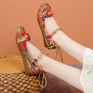 Ethnic Style Cloth Shoes Women Summer Chinese Shoes Embroidered Shoes Large Size Single Shoes Minori