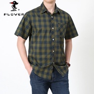 Raya kemeja lelaki PLOVER Shirt Men Plus Size baju lengan pendek baju petak