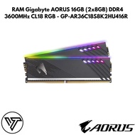 RAM Gigabyte AORUS 16GB (2x8GB) DDR4 3600MHz CL18 RGB - GP-AR36C18S8K2HU416R