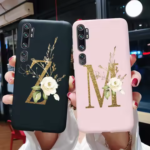 For Xiaomi Mi Note 10 lite Note 10 Pro Case Silicone Back Cover Cute Letters Soft Phone Case For Xia
