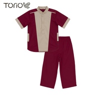 TORIO Koko Muslim Maroon Set -  Baju Muslim Anak Laki-laki - Baju Koko